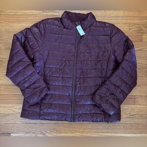 GAP ColdControl Puffer Jacket Women’s XL Maroon Water Resistant Quilted New